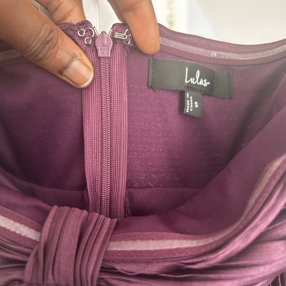 Lulu's Strapless Purple Maxi Dress - Picture 4 of 7